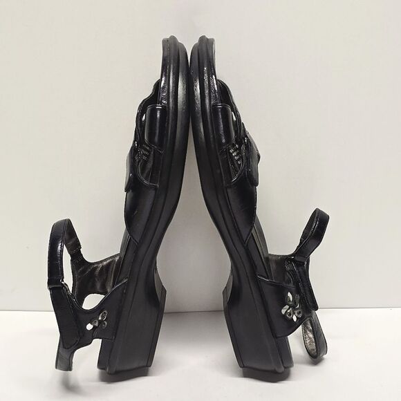 DANSKO Caroline Patent Black Leather Comfy Sandals Size 11.5 - Picture 3 of 9